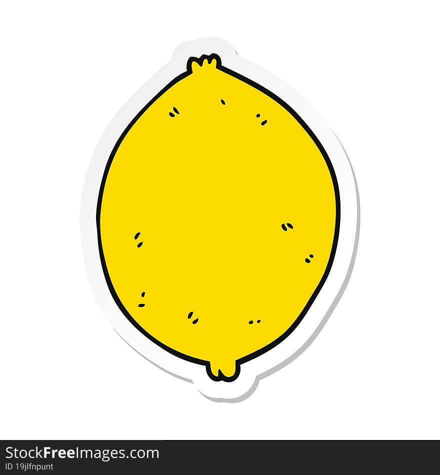 sticker of a cartoon lemon