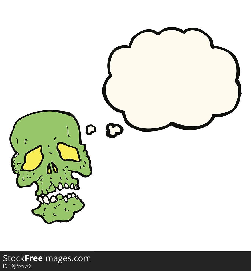 Cartoon Skull With Thought Bubble