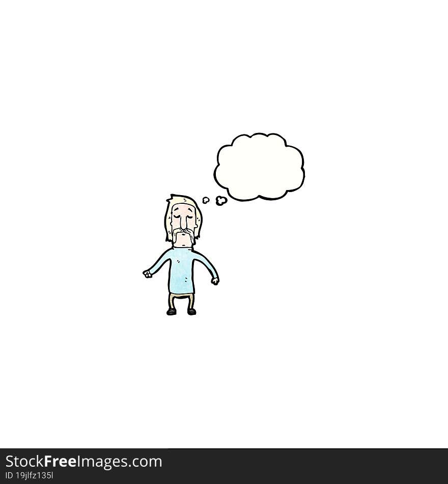 cartoon blond man with mustache