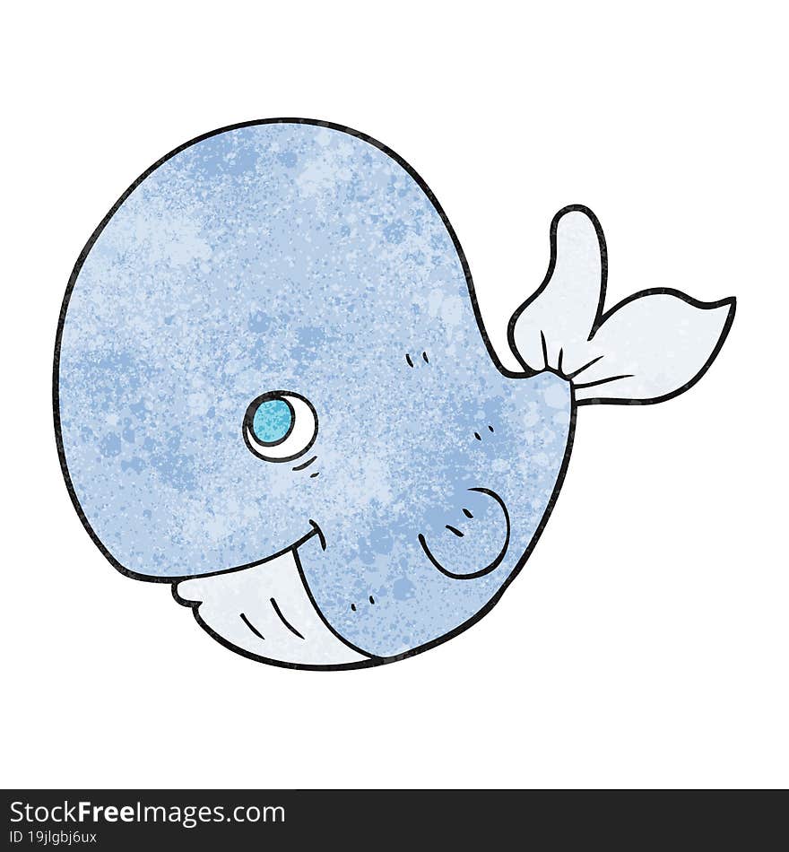 Textured Cartoon Happy Whale