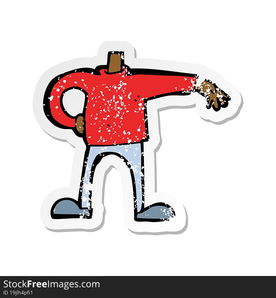 retro distressed sticker of a cartoon male boy making gesture