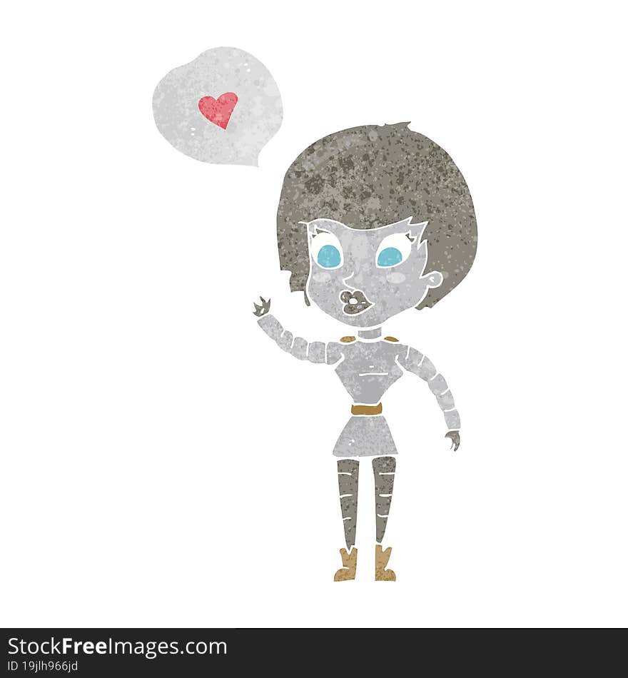 cartoon robot woman