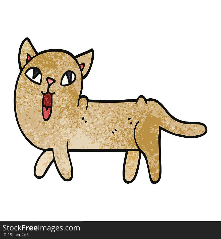 cartoon doodle funny cat