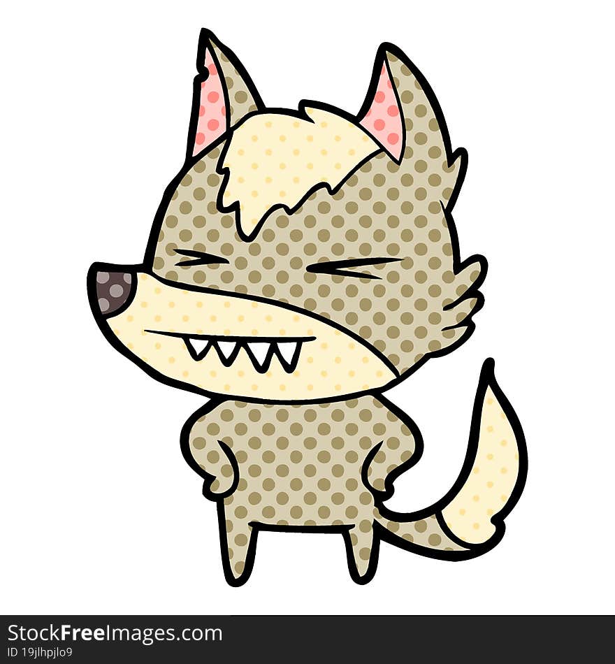 angry wolf cartoon. angry wolf cartoon