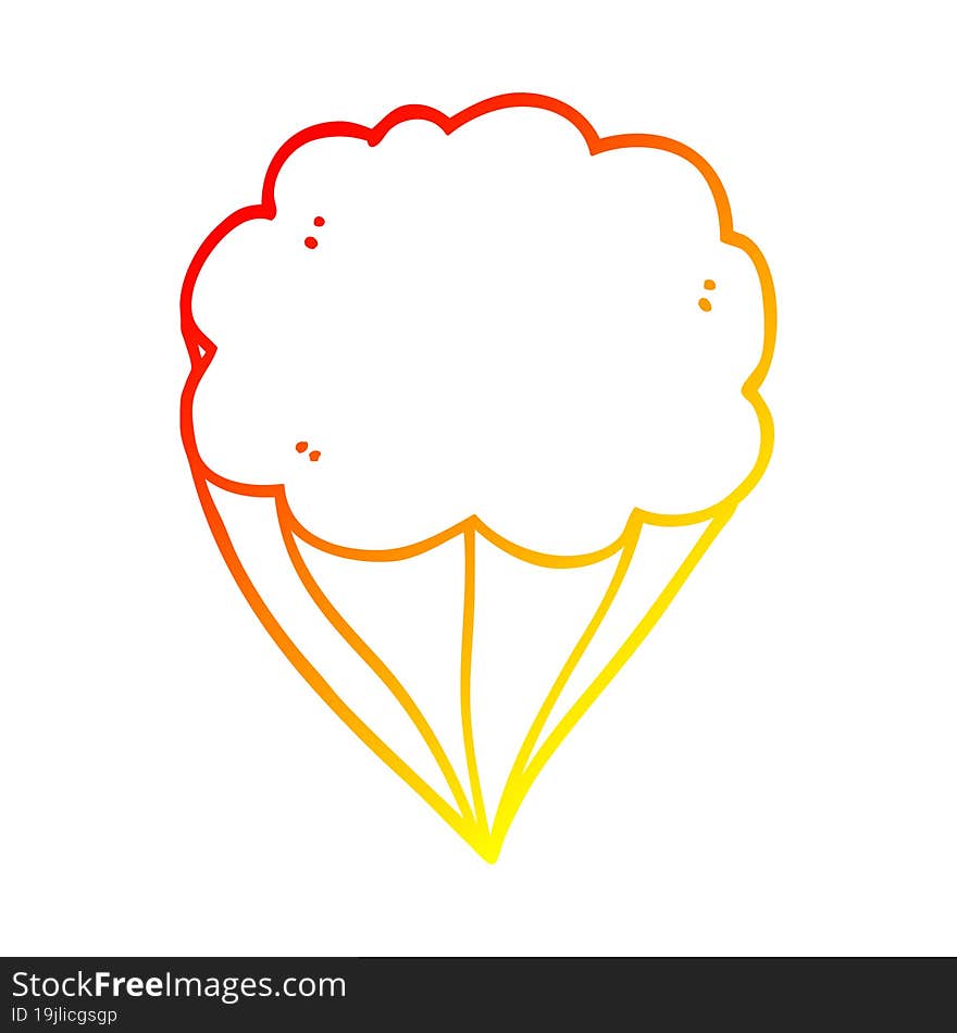 warm gradient line drawing cartoon cloud symbol