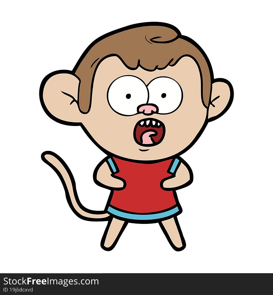 cartoon shocked monkey. cartoon shocked monkey