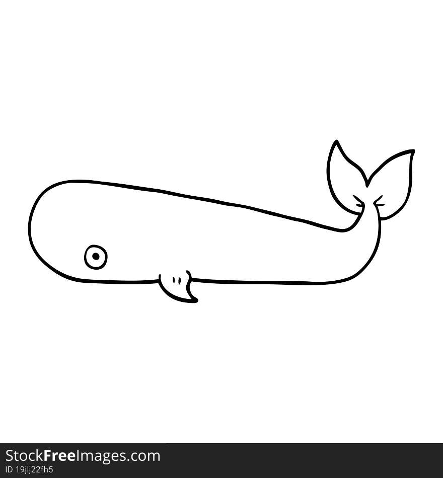 Line Drawing Cartoon Whale