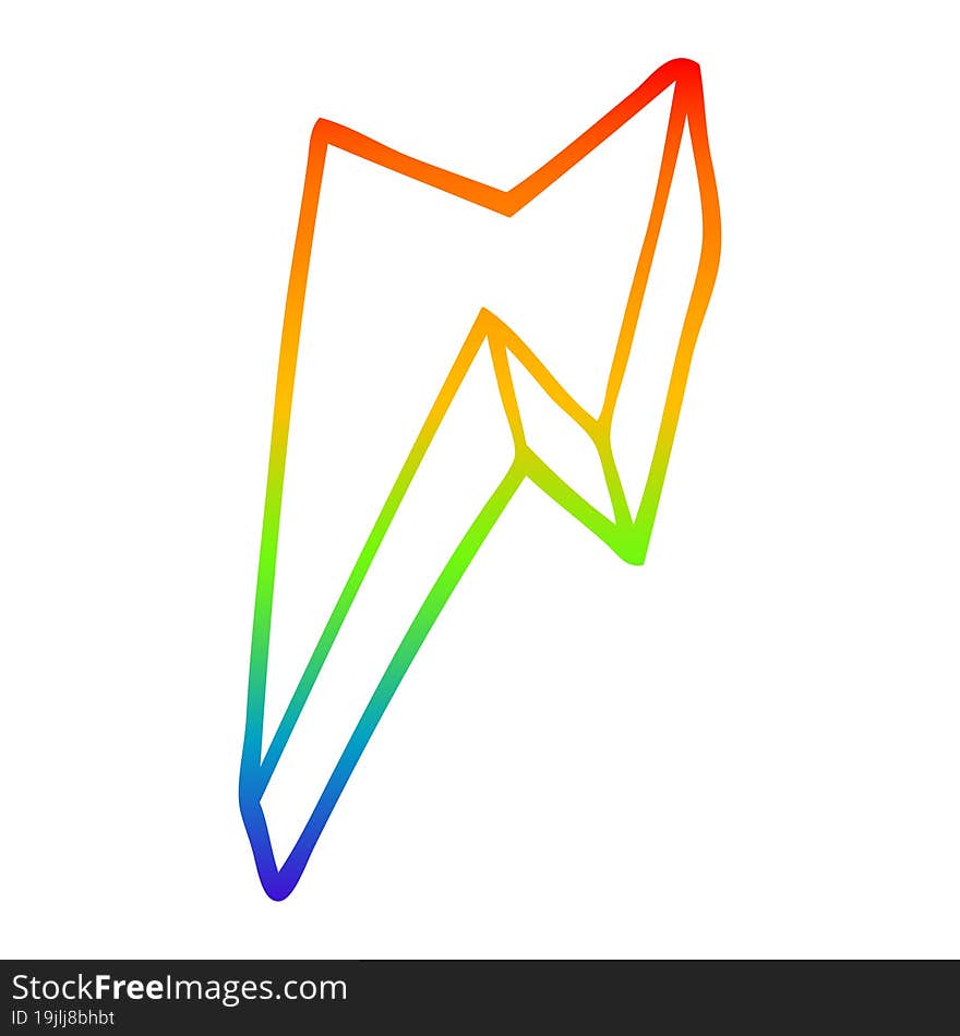 Rainbow Gradient Line Drawing Cartoon Decorative Lightning Bolt