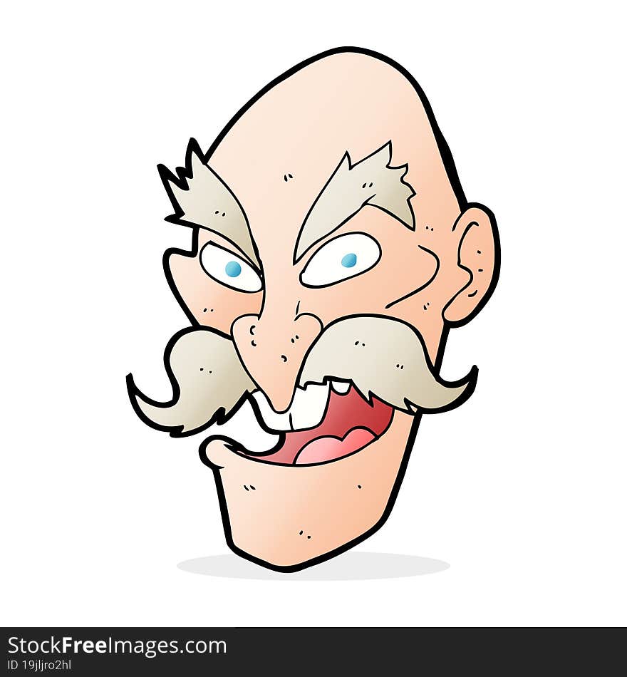 cartoon evil old man face