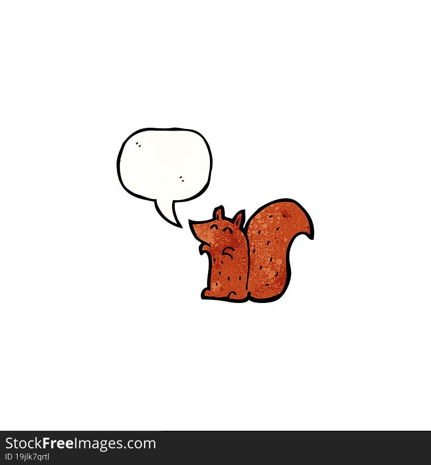 cartoon squirrel with speech bubble