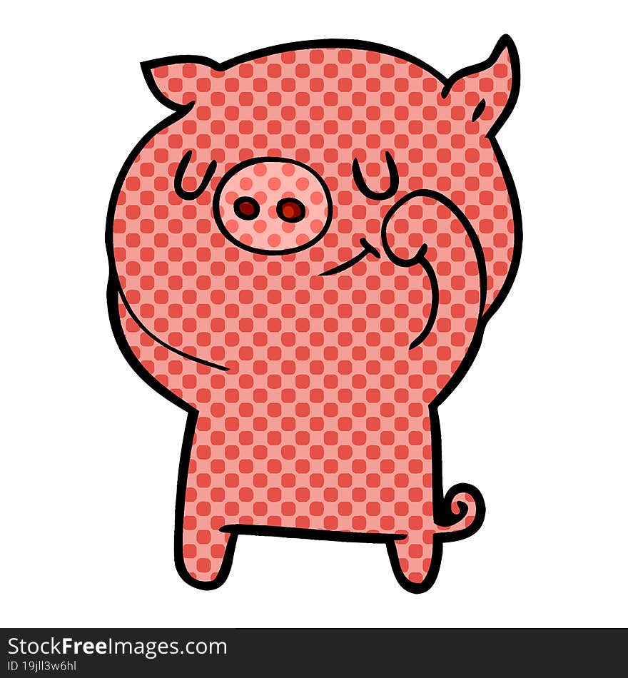 happy cartoon pig. happy cartoon pig