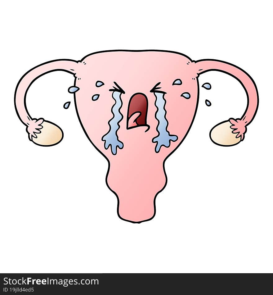 cartoon uterus crying. cartoon uterus crying