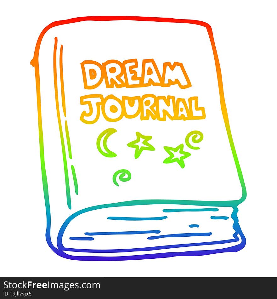 rainbow gradient line drawing cartoon dream journal