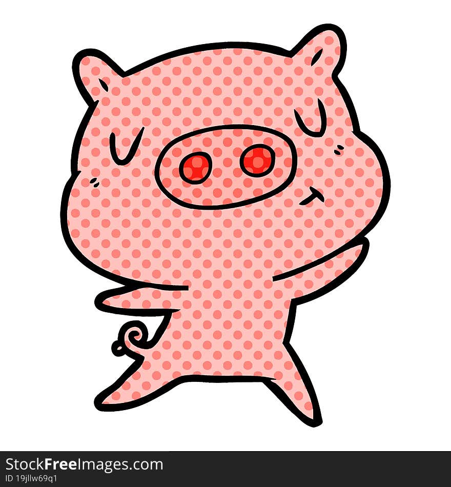 cartoon content pig. cartoon content pig