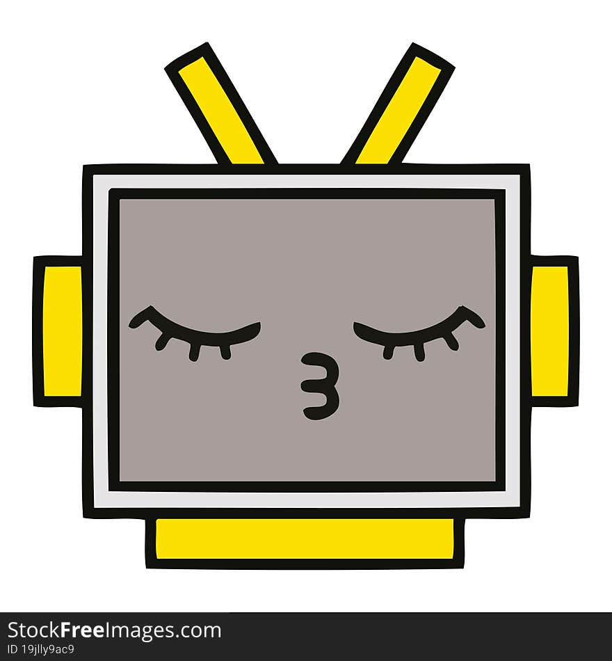 cute cartoon robot head