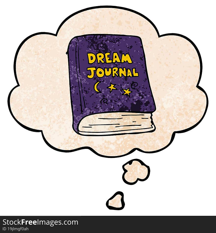 Cartoon Dream Journal And Thought Bubble In Grunge Texture Pattern Style