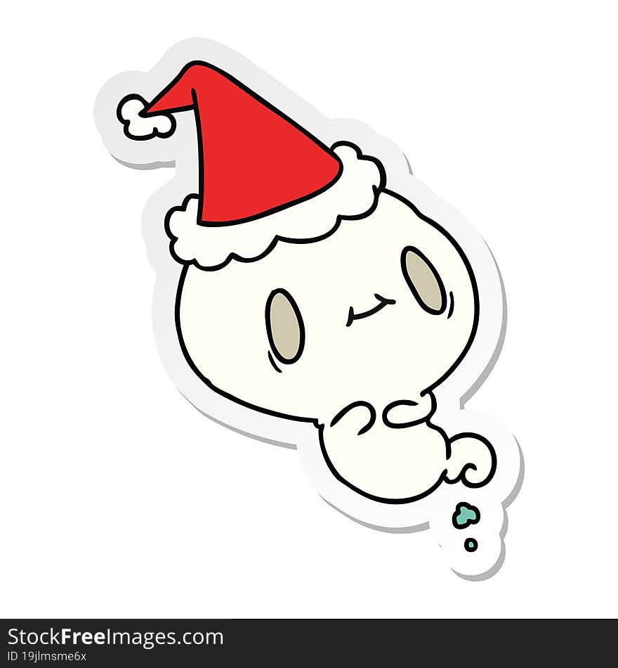 christmas sticker cartoon of kawaii ghost