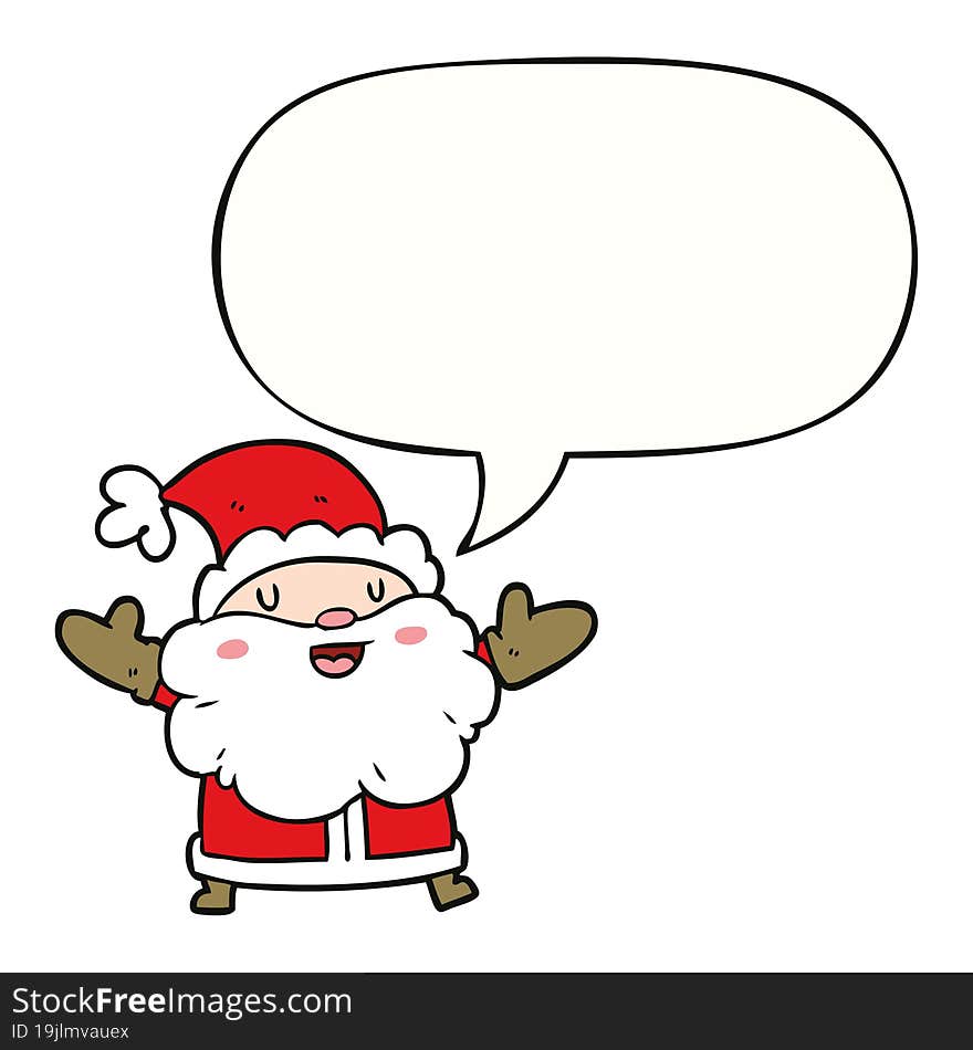 cartoon santa claus and speech bubble