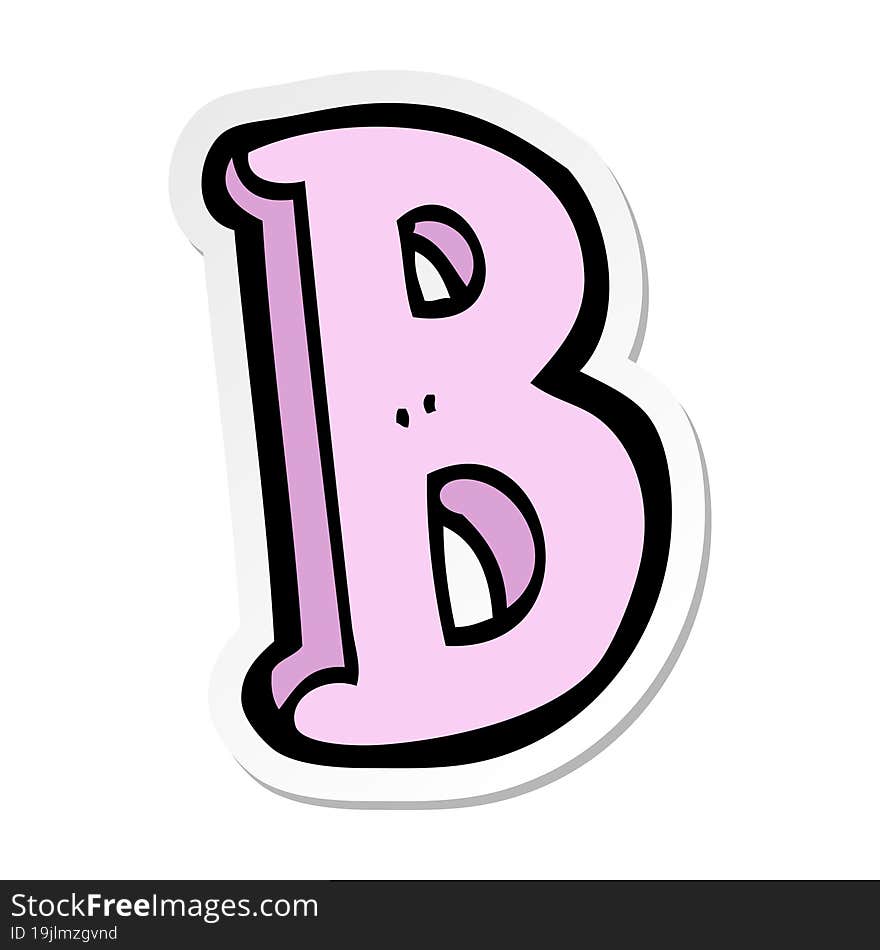 Sticker Of A Cartoon Letter B