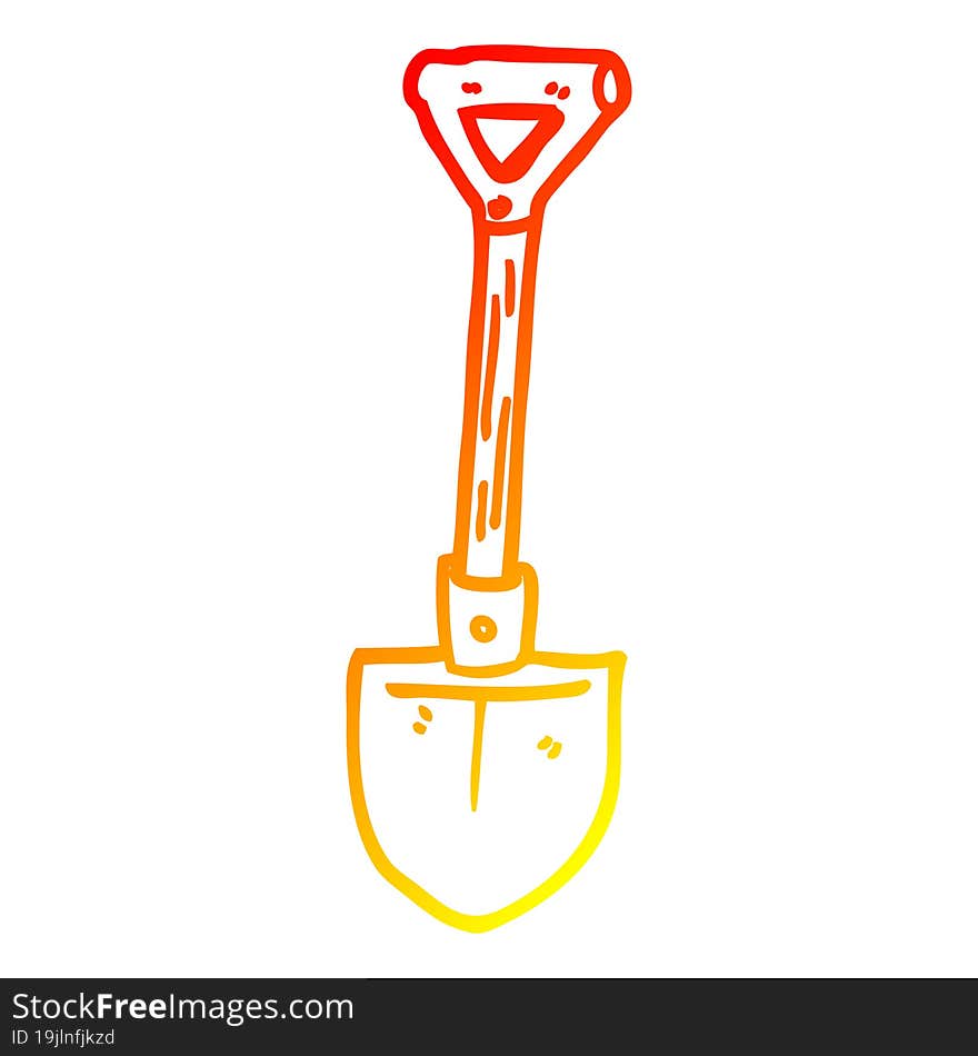 warm gradient line drawing cartoon builders spade