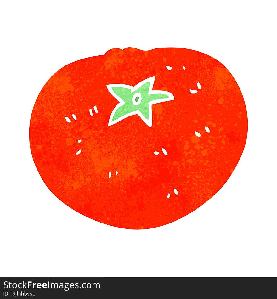 freehand retro cartoon tomato