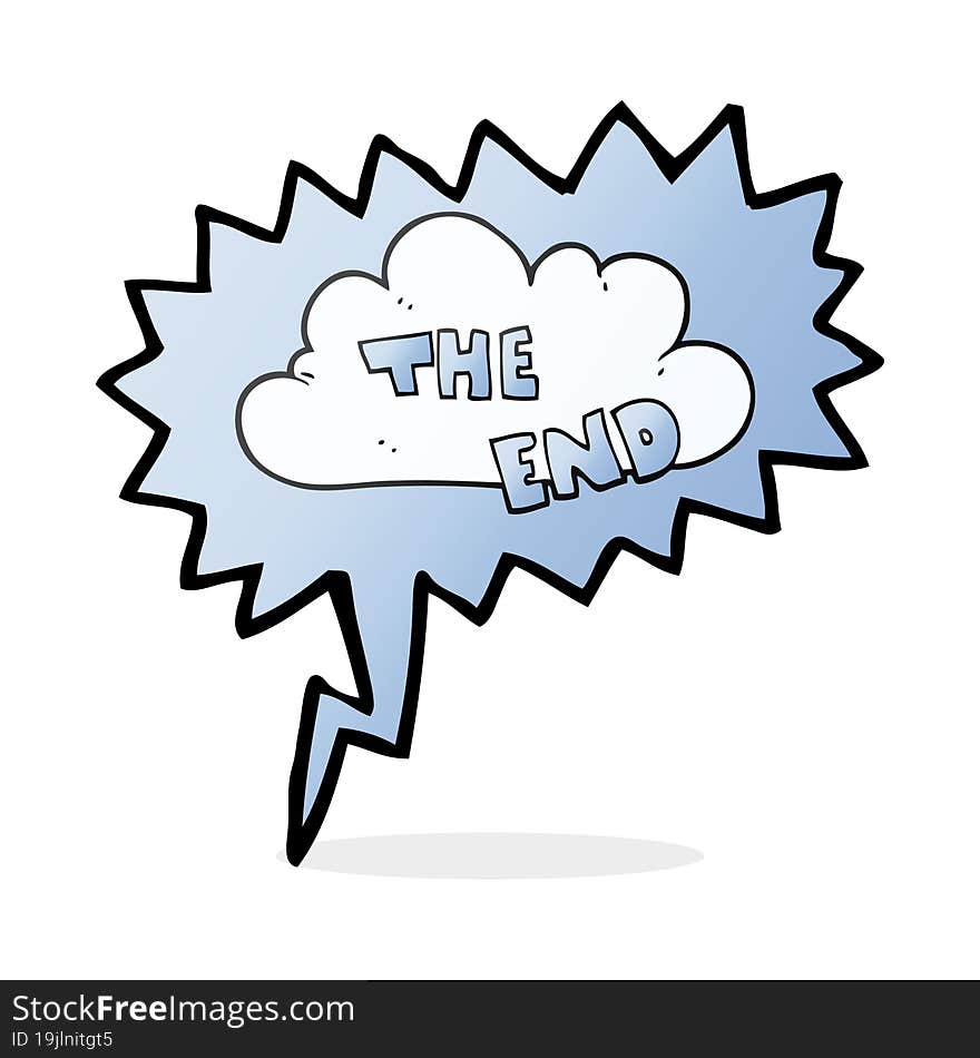 Speech Bubble Cartoon The End Symbol