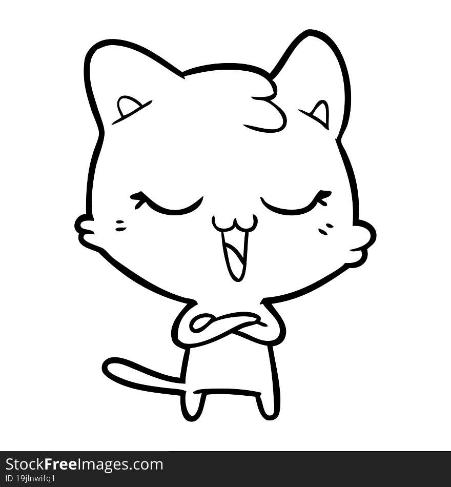 happy cartoon cat. happy cartoon cat