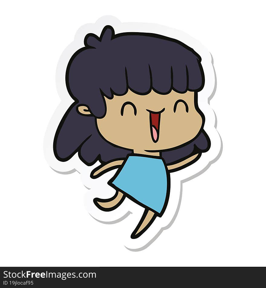 sticker of a cartoon woman