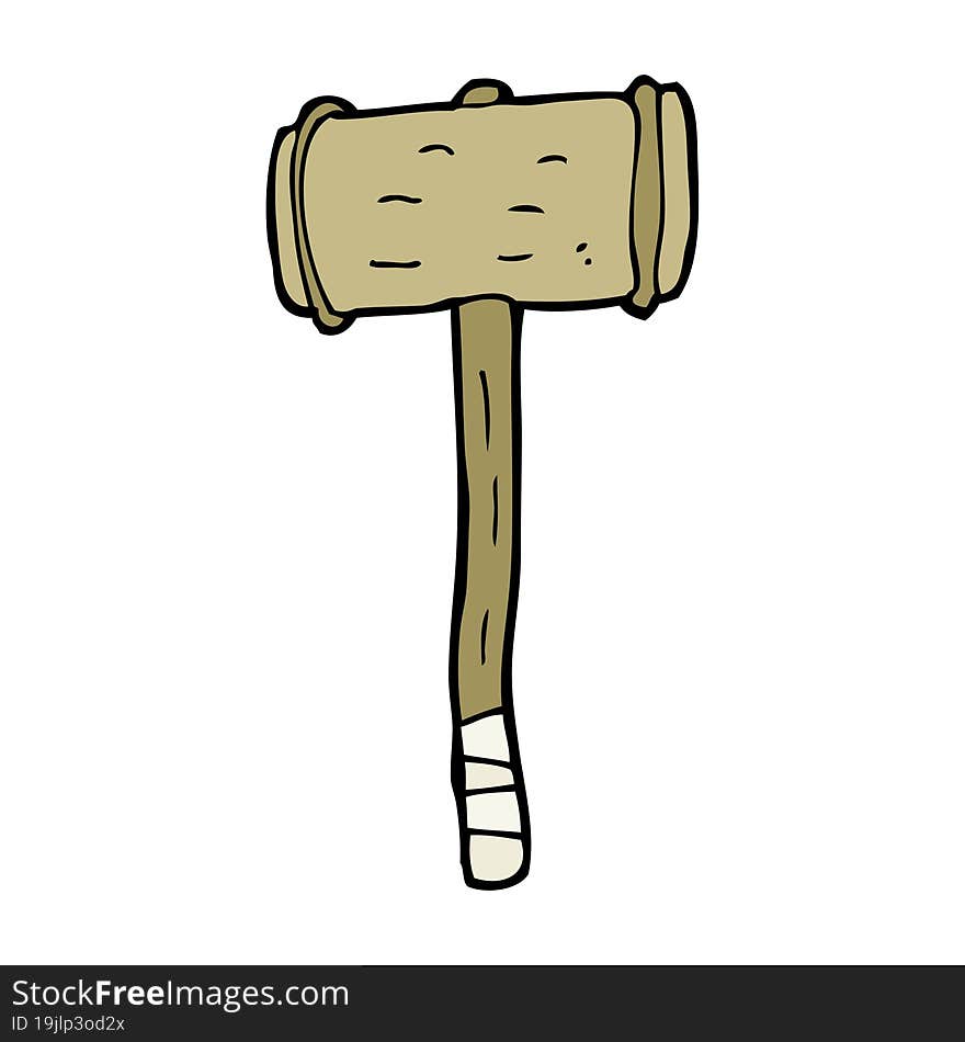 Cartoon Wooden Hammer