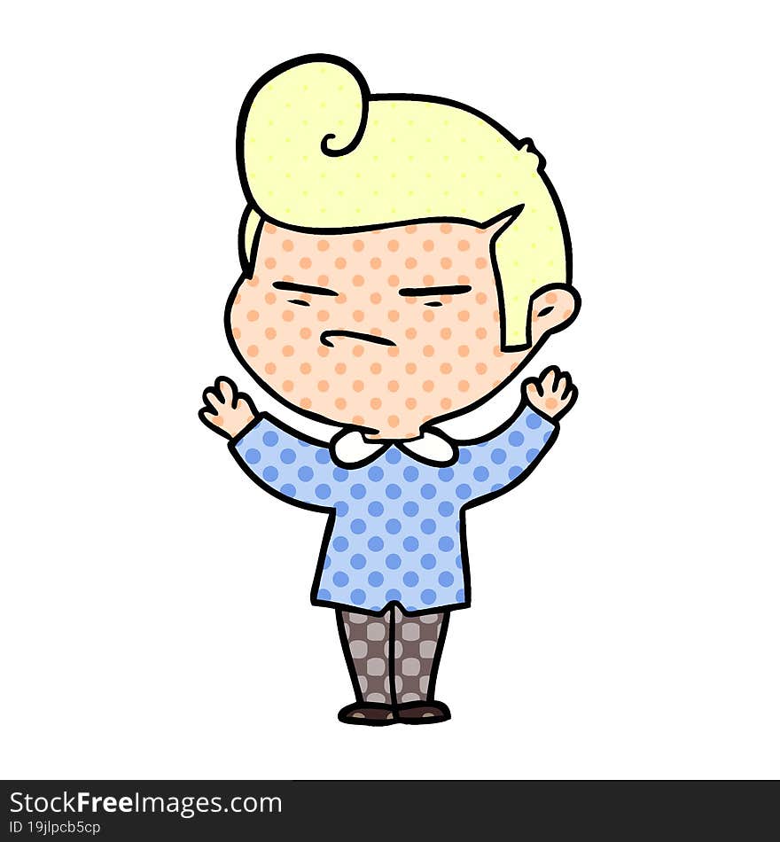 cartoon cool guy with fashion hair cut. cartoon cool guy with fashion hair cut