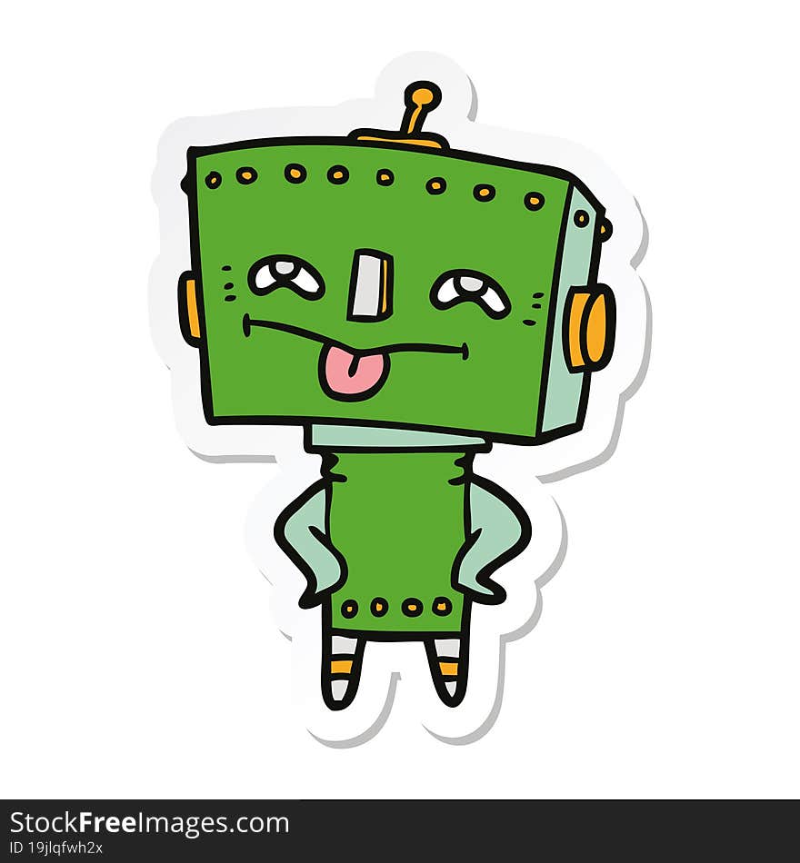 sticker of a cartoon robot