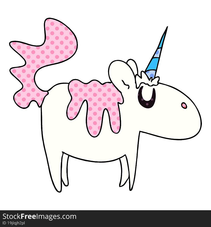 quirky comic book style cartoon unicorn