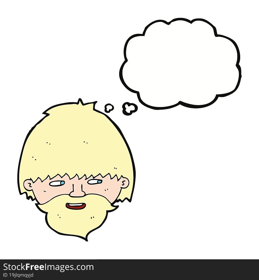 Cartoon Bearded Man With Thought Bubble