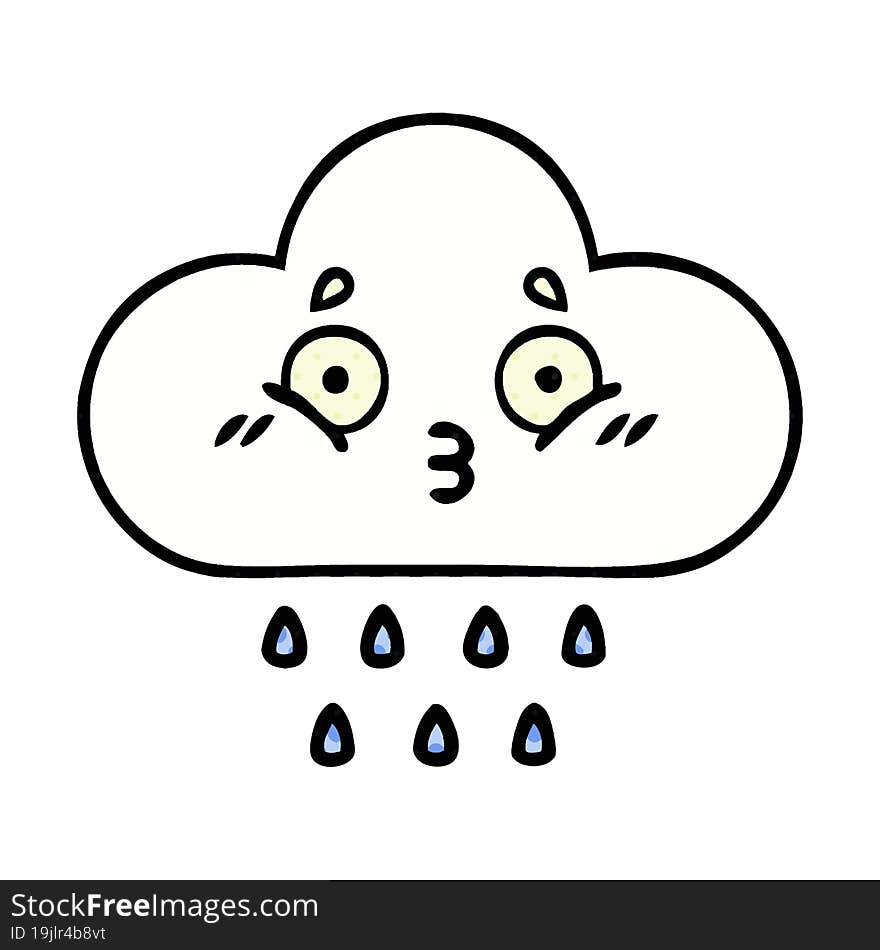 comic book style cartoon rain cloud