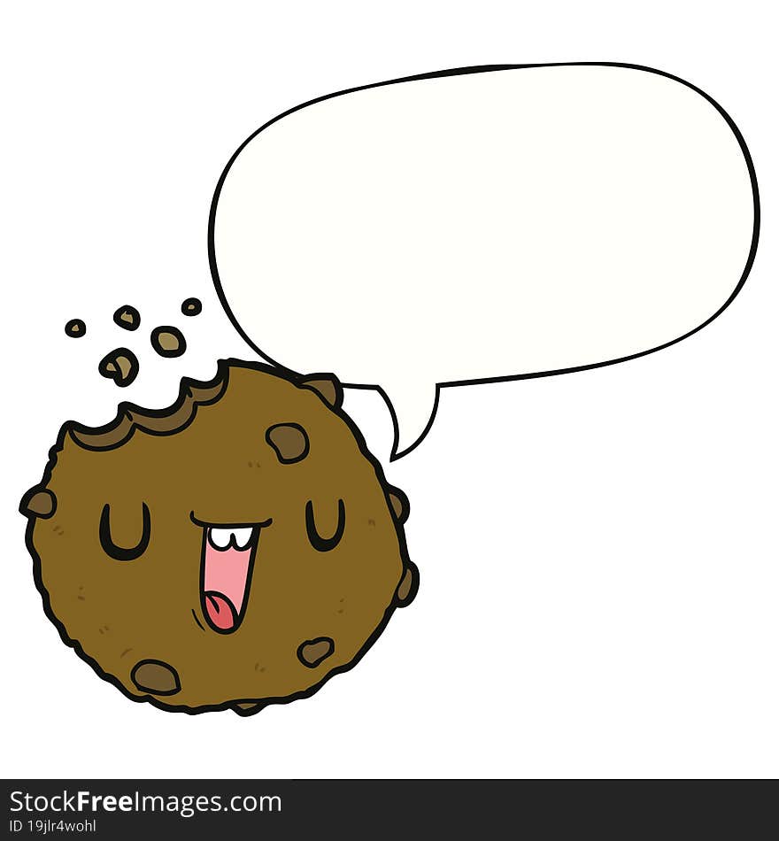 Cartoon Cookie And Speech Bubble