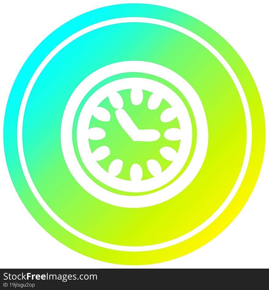 Wall Clock Circular In Cold Gradient Spectrum