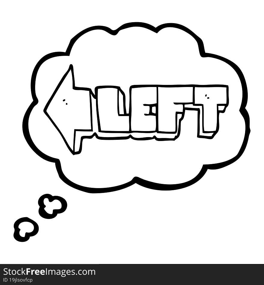 Thought Bubble Cartoon Left Symbol