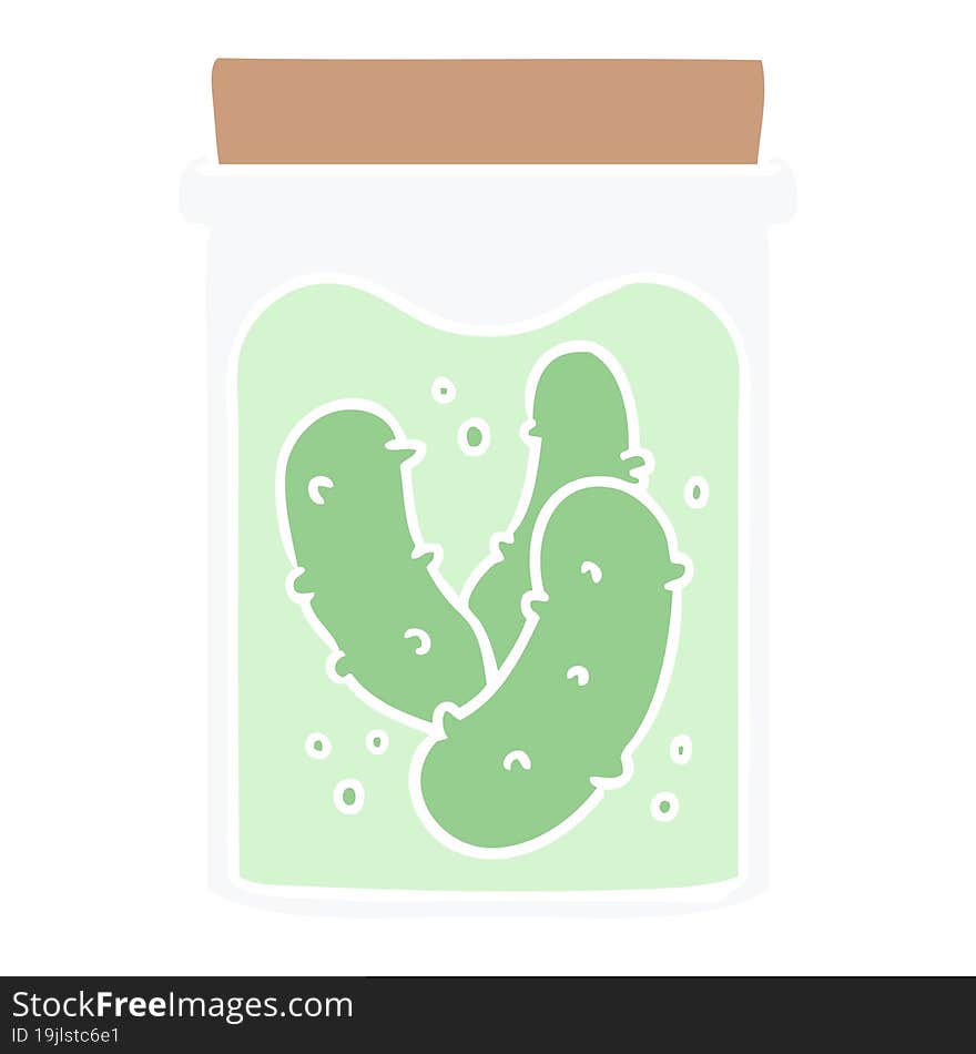 cartoon doodle jar of pickled gherkins