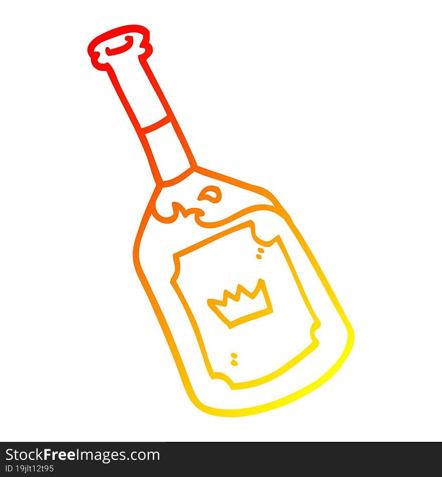 Warm Gradient Line Drawing Cartoon Alcoholic Drink