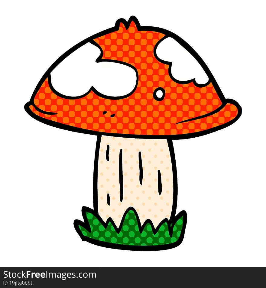 cartoon doodle poisonous toadstool