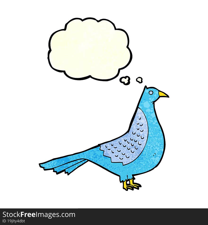 cartoon bird with thought bubble