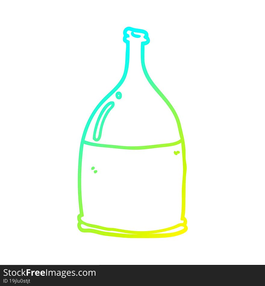 cold gradient line drawing cartoon bottle