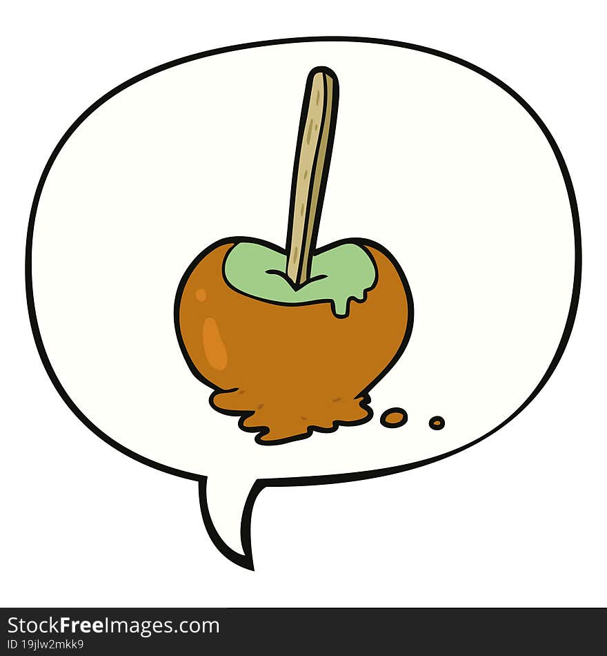 Cartoon Toffee Apple And Speech Bubble