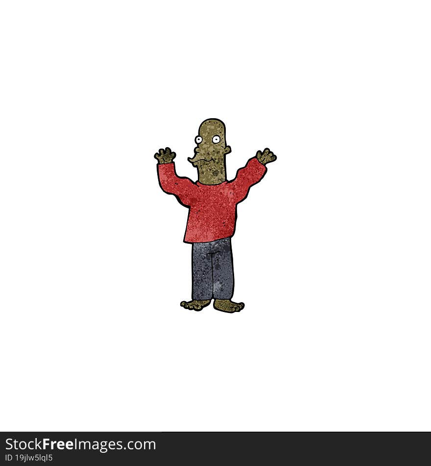 cartoon excited bald man