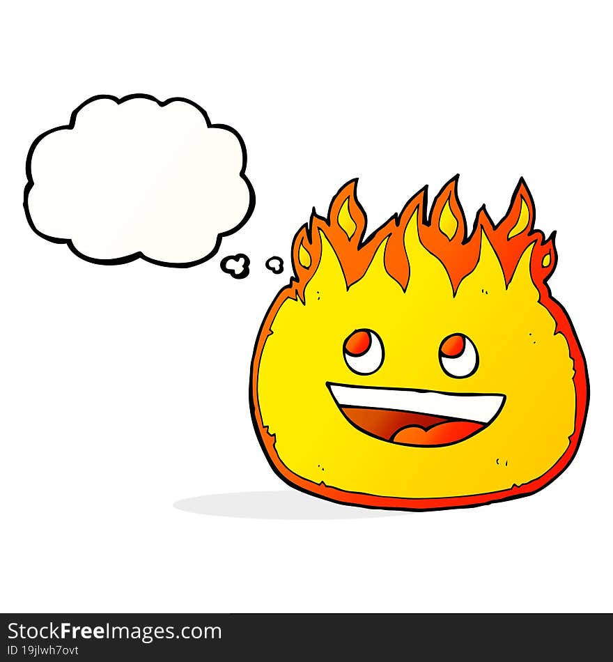 cartoon fire border with thought bubble