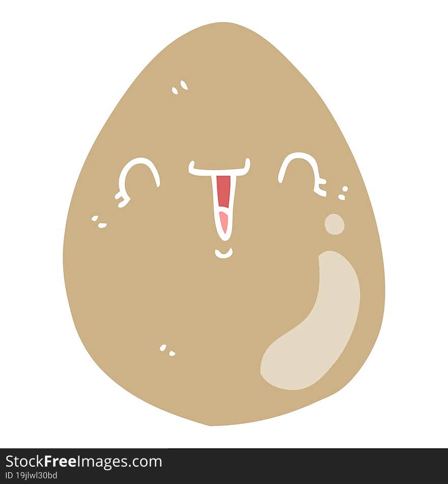 Flat Color Style Cartoon Egg