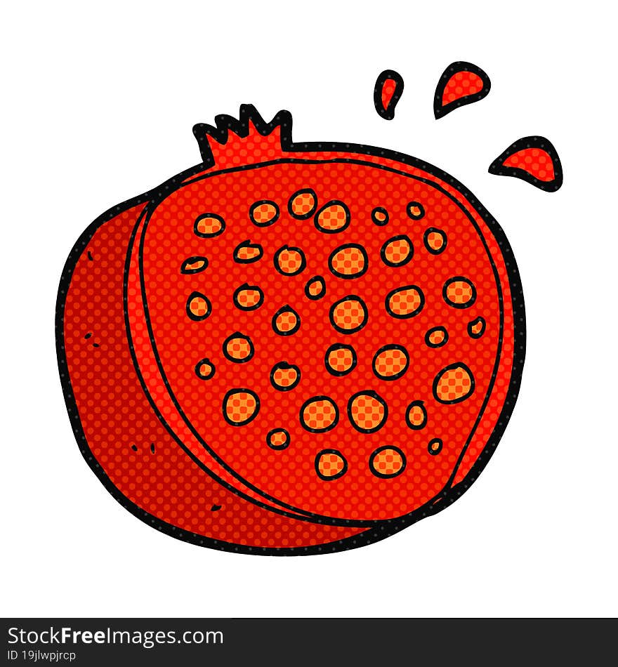 freehand drawn cartoon pomegranate