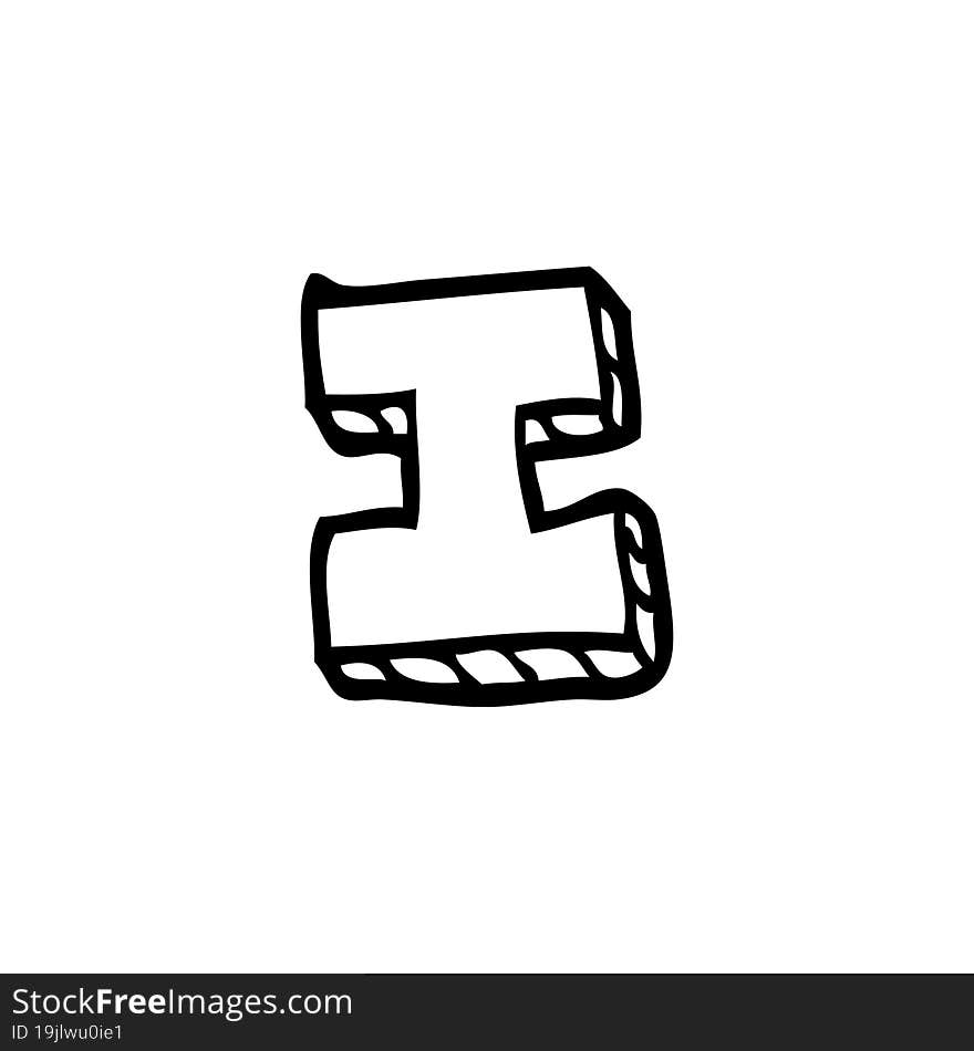 Line Drawing Cartoon Letter I