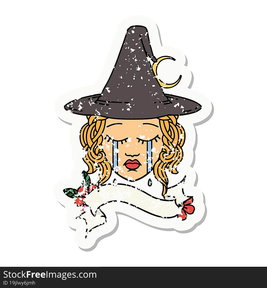 human witch character face grunge sticker