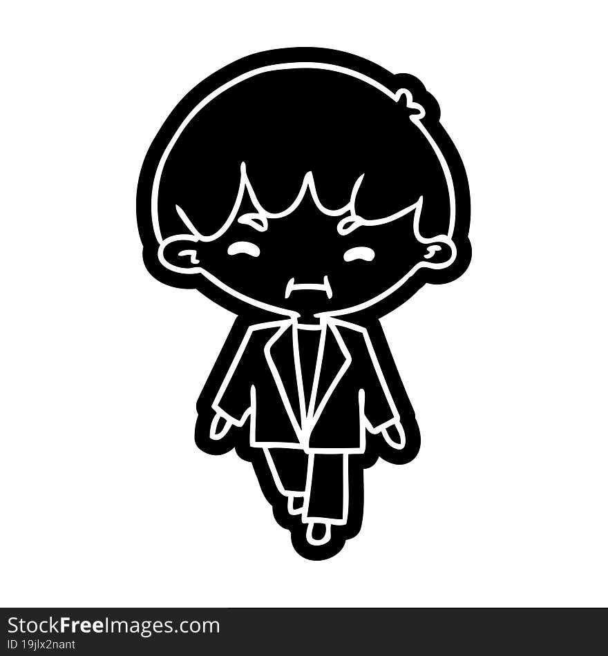 cartoon icon kawaii cute boy in suit